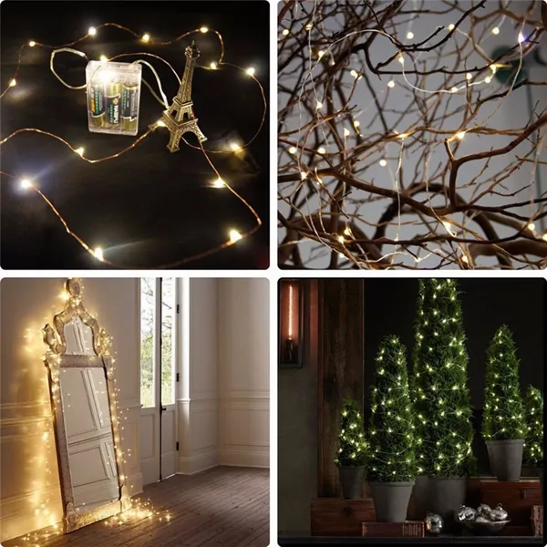 4M 40 LED Silver Wire Fairy String Light Battery Powered Waterproof Xmas Party Decor