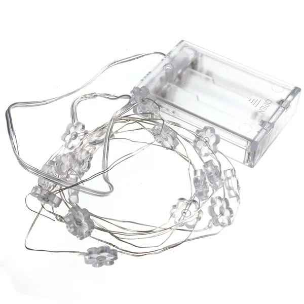 2M 18 LED Hex Apetalous Flower Battery Operated Xmas String Fairy Lights Party Wedding Decor