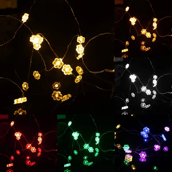 2M 18 LED Hex Apetalous Flower Battery Operated Xmas String Fairy Lights Party Wedding Decor