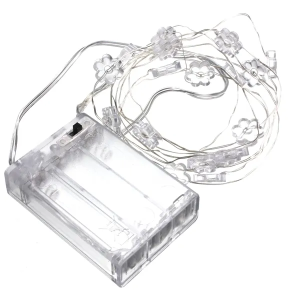 2M 18 LED Hex Apetalous Flower Battery Operated Xmas String Fairy Lights Party Wedding Decor