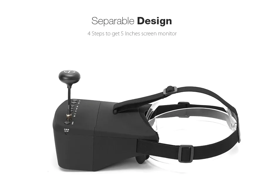 Eachine EV800 5 Inches 800x480 FPV Goggles 5.8G 40CH Raceband Auto-Searching Build In Battery