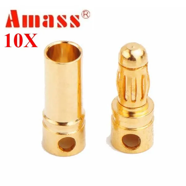 10pcs Amass 3.5mm Gold-plated Copper Banana Plug GC3510 Male & Female 10pcs Amass 3.5mm Gold-plated Copper Banana Plug GC3510 Male & Female