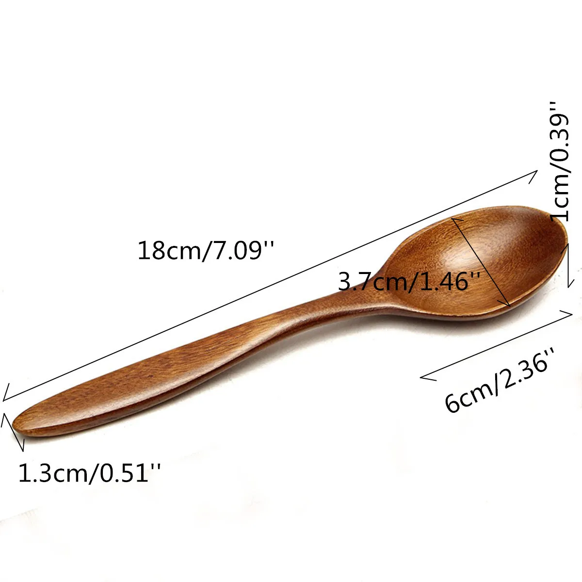 5Pcs Wooden Cooking Kitchen Utensil Coffee Tea Ice Cream Soup Caterin Spoon Tool