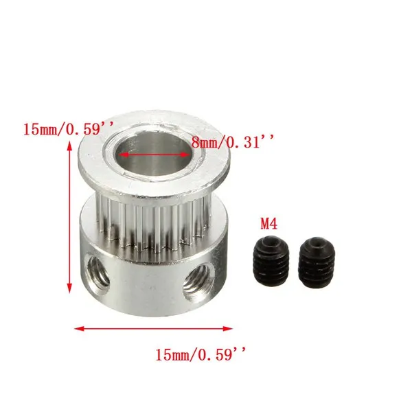 20T GT2 Aluminium Timing Pulley 2GT 5M Belt For RepRap Prusa Mendel 3D Printer