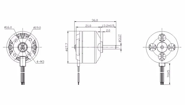 Racerstar BR2208 1100KV 2-4S Brushless Motor For RC Models Airplane