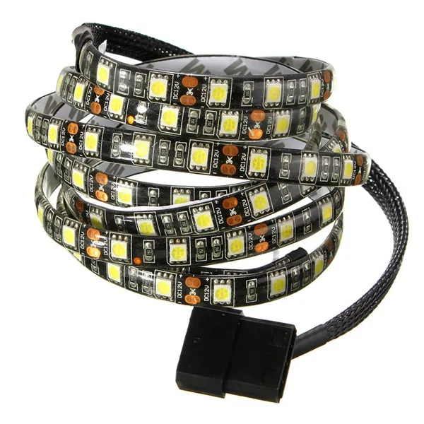1M Waterproof 5050 LED Flexible Strip Background Light PC Computer Case DC12V 