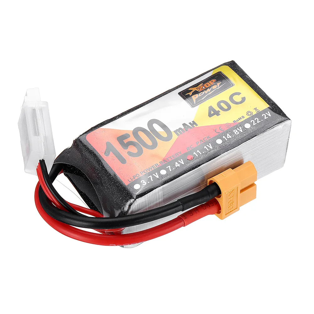 ZOP Power 11.1V 1500mAh 40C 3S Lipo Battery XT60 Plug for Eachine Wizard X220 FPV Racing RC Drone ZOP Power 11.1V 1500mAh 40C 3S Lipo Battery XT60 Plug for Eachine Wizard X220 FPV Racing RC Drone