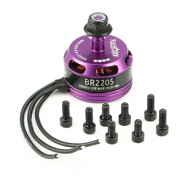 Moteur brushless Racerstar Racing Edition 2205 BR2205 2600KV 2-4S violet pour drones RC FPV Racing 220 250 280