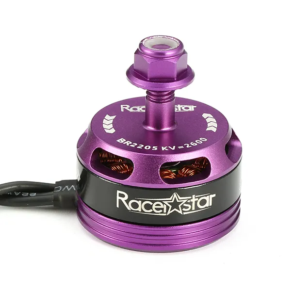 Moteur brushless Racerstar Racing Edition 2205 BR2205 2600KV 2-4S violet pour drones RC FPV Racing 220 250 280