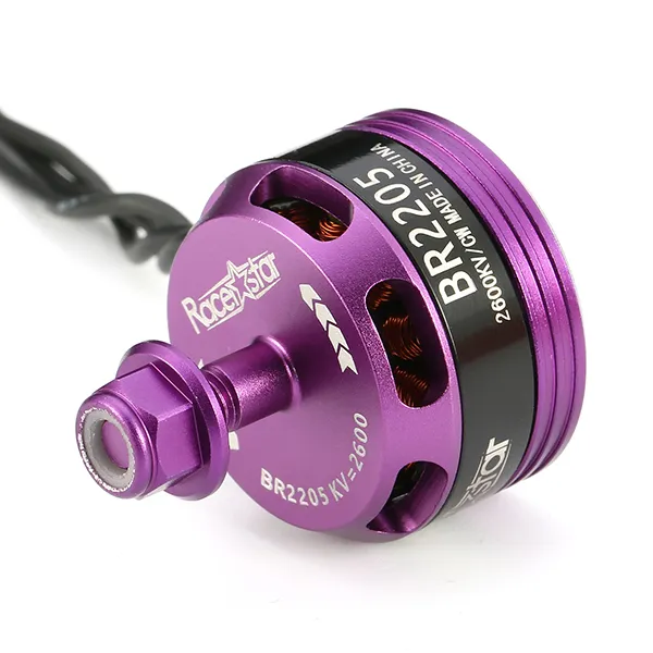 Moteur brushless Racerstar Racing Edition 2205 BR2205 2600KV 2-4S violet pour drones RC FPV Racing 220 250 280
