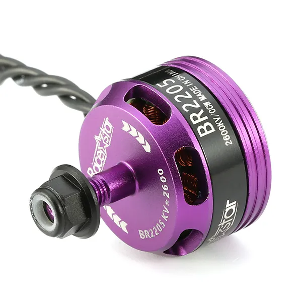 Moteur brushless Racerstar Racing Edition 2205 BR2205 2600KV 2-4S violet pour drones RC FPV Racing 220 250 280