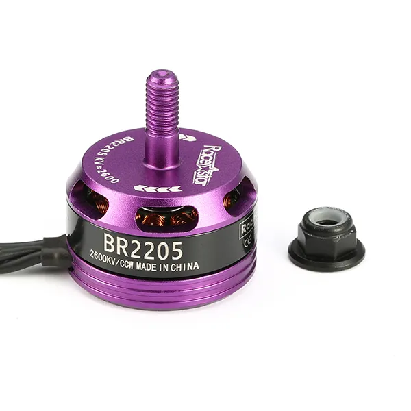 Moteur brushless Racerstar Racing Edition 2205 BR2205 2600KV 2-4S violet pour drones RC FPV Racing 220 250 280