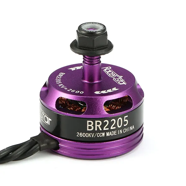 Moteur brushless Racerstar Racing Edition 2205 BR2205 2600KV 2-4S violet pour drones RC FPV Racing 220 250 280