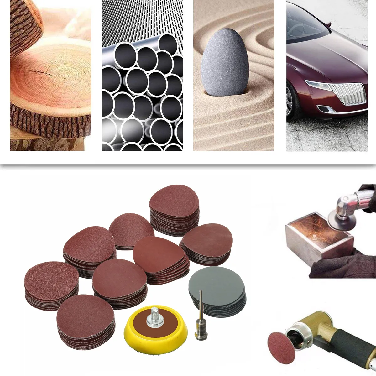 100pcs 25mm 80-5000 Grit Sanding Paper with 1/8 Inch Sanding Pad Sandpaper 100pcs 25mm 80-5000 Grit Sanding Paper with 1/8 Inch Sanding Pad Sandpaper