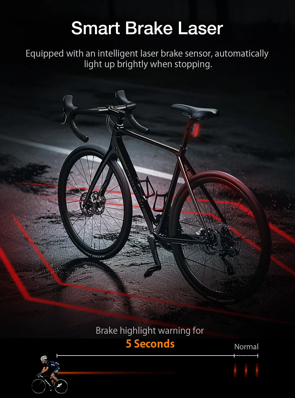 600LM XPG + 2 LED Bicycle German Standard Smart Sensor Warning Light Bike Front Light Headlight