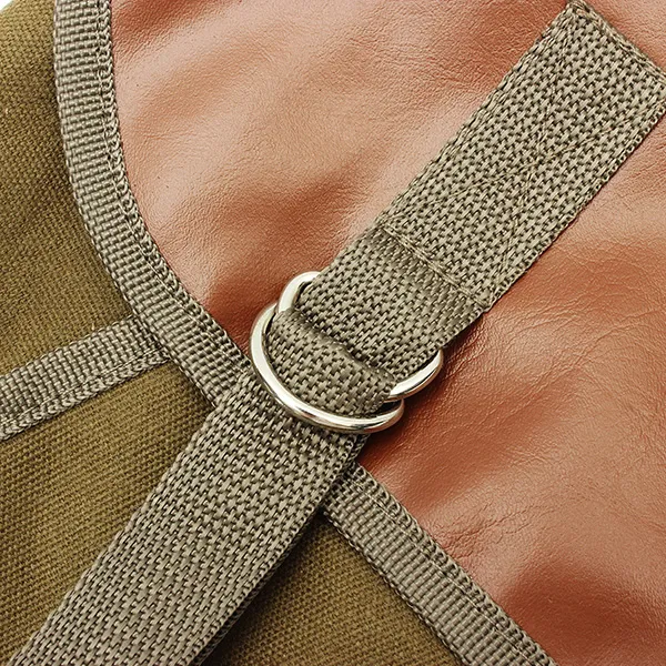 Motorcycle Bike Side Saddle Bag Canvas Luggage Khaki Bag 