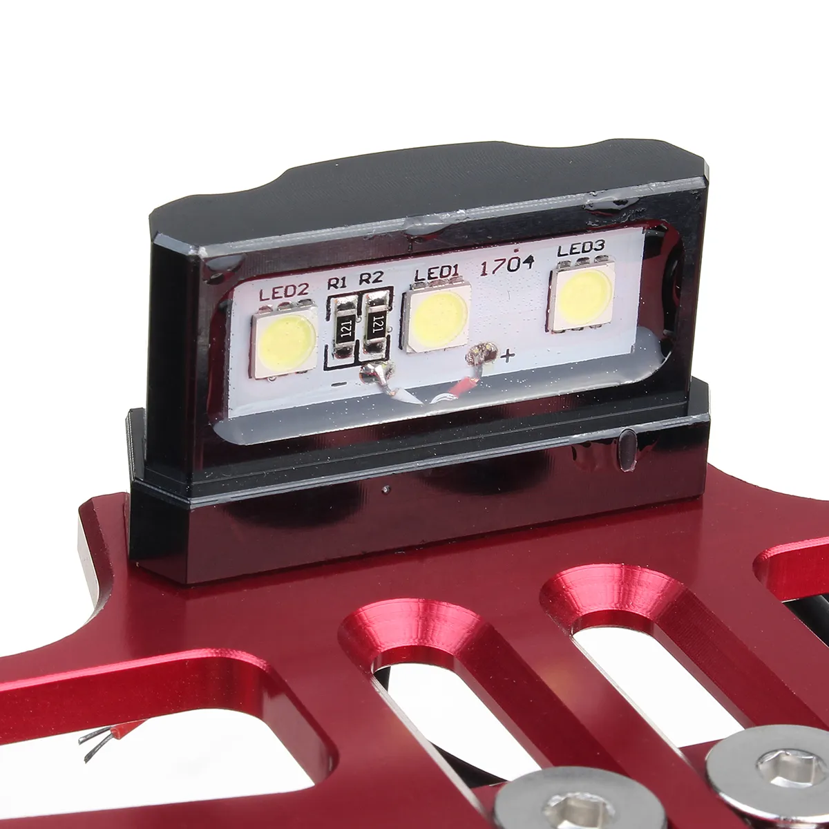 12V CNC Motorcycle Alloy License Number Plate Holder Bracket LED Lights Universal
