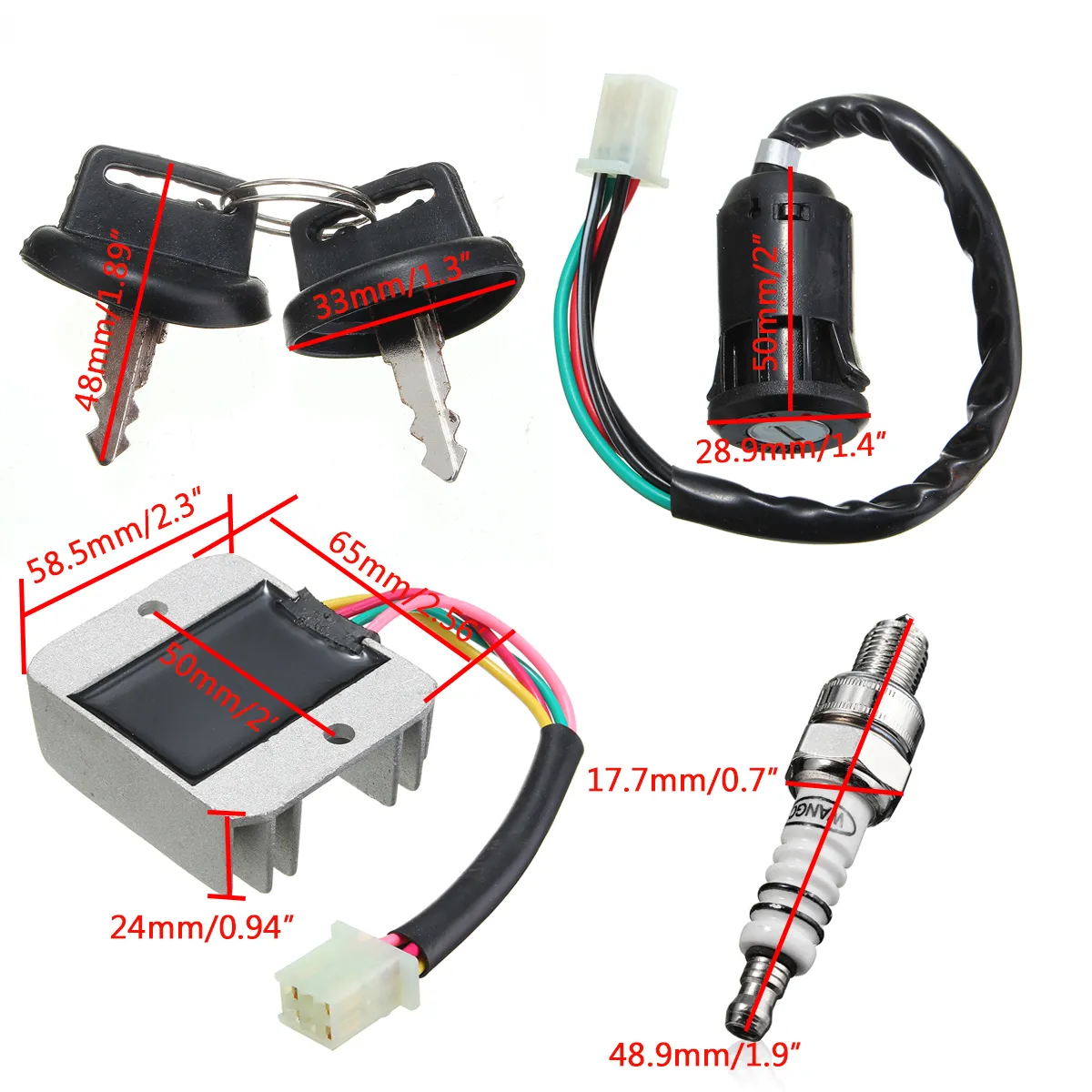 125cc 150cc 200cc 250cc Quad Electric CDI Coil Wire Harness Stator Assembly Wiring Set