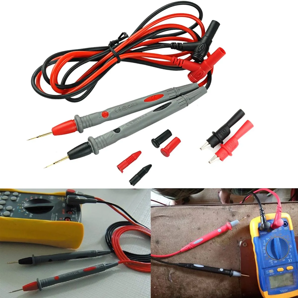 DANIU 20A Multimeter Test Probe Test Lead Alloy Alligator Clips Agilent/Ideal Clamp Multi Meters