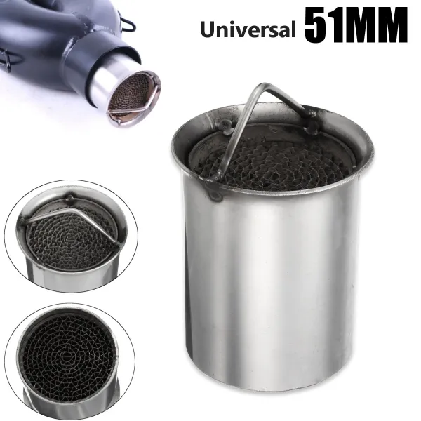 Universal 51mm Motorcycle Exhaust Pipe Can Silencer Muffler Baffle Removable