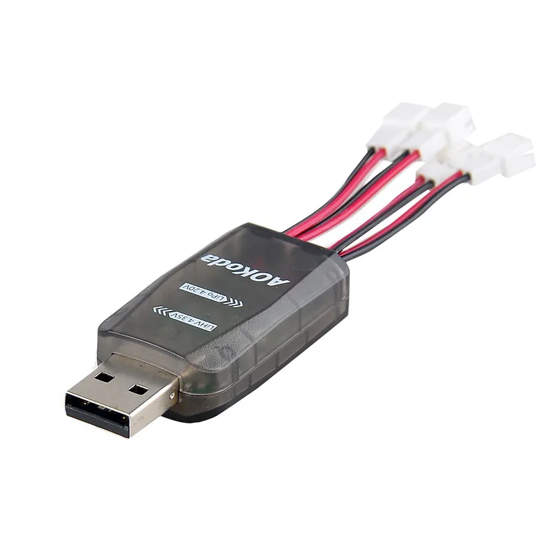 AOKoda CX405 4CH Micro USB Battery Charger For 1S E010 Tiny Whoop Lipo LiHV Battery 