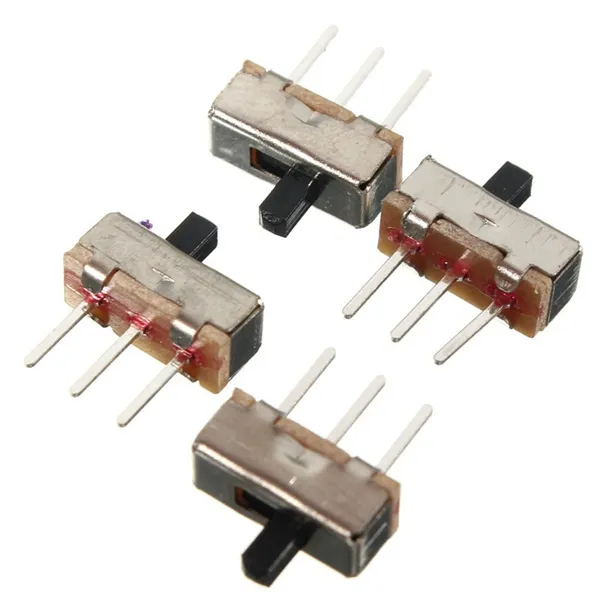 100 stücke SS12D00G3 2 Position SPDT 1P2T 3 Pin PCB Panel Mini Vertical Slide Kippschalter