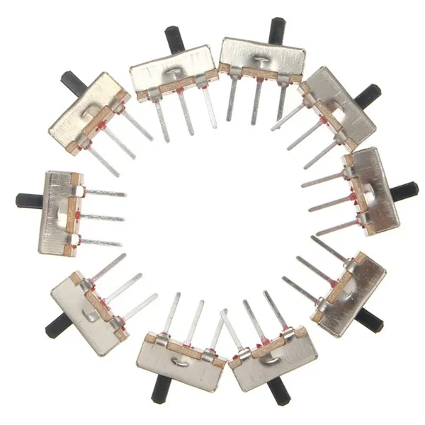 100 stücke SS12D00G3 2 Position SPDT 1P2T 3 Pin PCB Panel Mini Vertical Slide Kippschalter