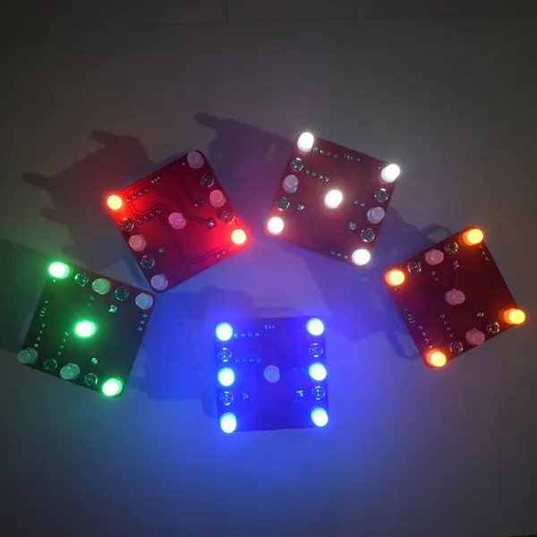 3Pcs Geekcreit® DIY Shaking Yellow LED Dice Kit With Small Vibration Motor