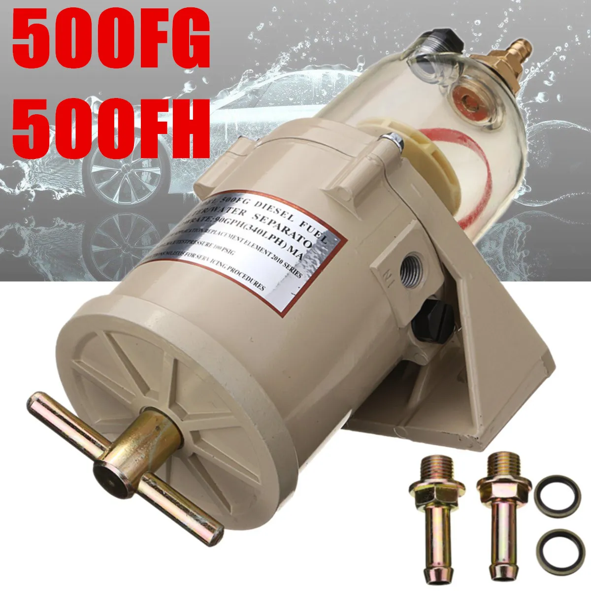 500FG 500FH Diesel Kraftstofffilter Öl/Wasserabscheider Marine Boot Lkw 90GPH