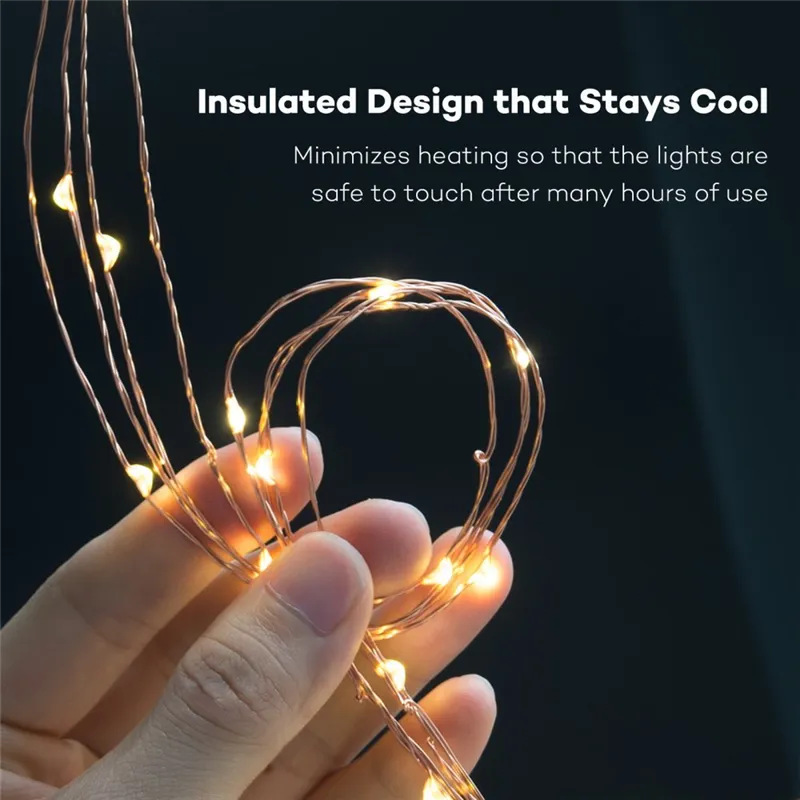 Battery Powered 10M 100LEDs Waterproof Copper Wire Fairy String Light for Christmas +Remote Control Christmas Decorations Clearance Christmas Lights