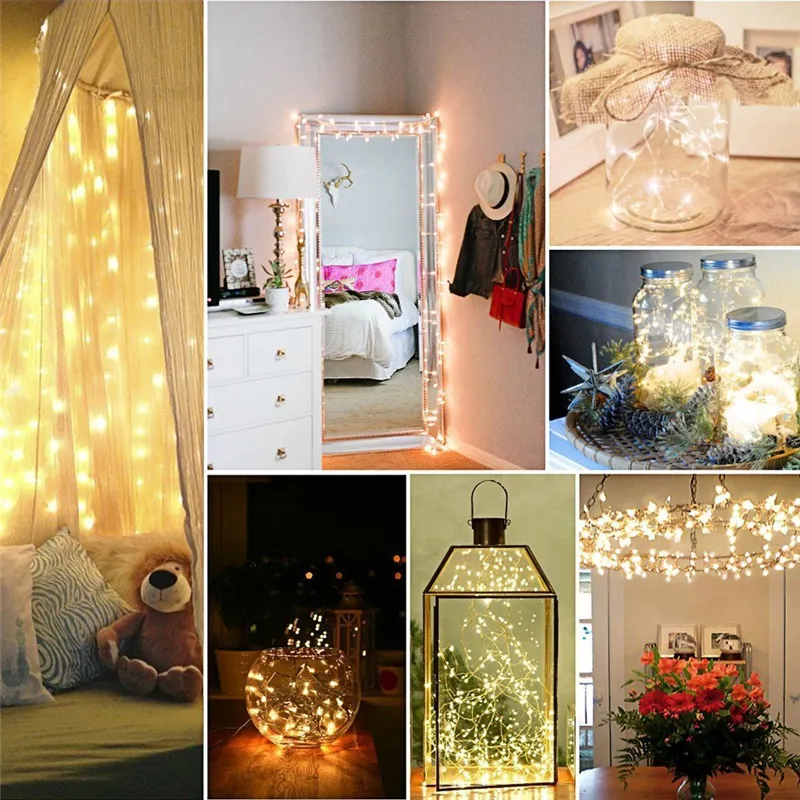 Battery Powered 10M 100LEDs Waterproof Copper Wire Fairy String Light for Christmas +Remote Control Christmas Decorations Clearance Christmas Lights