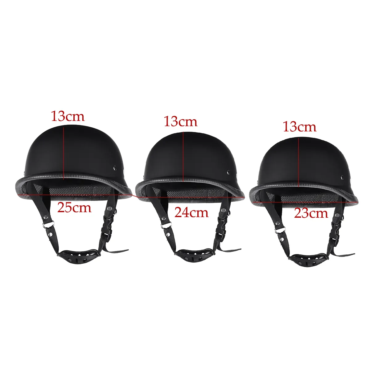 Motorcycle German Style Half Face Helmet Motocross Matte Black M/L/XL