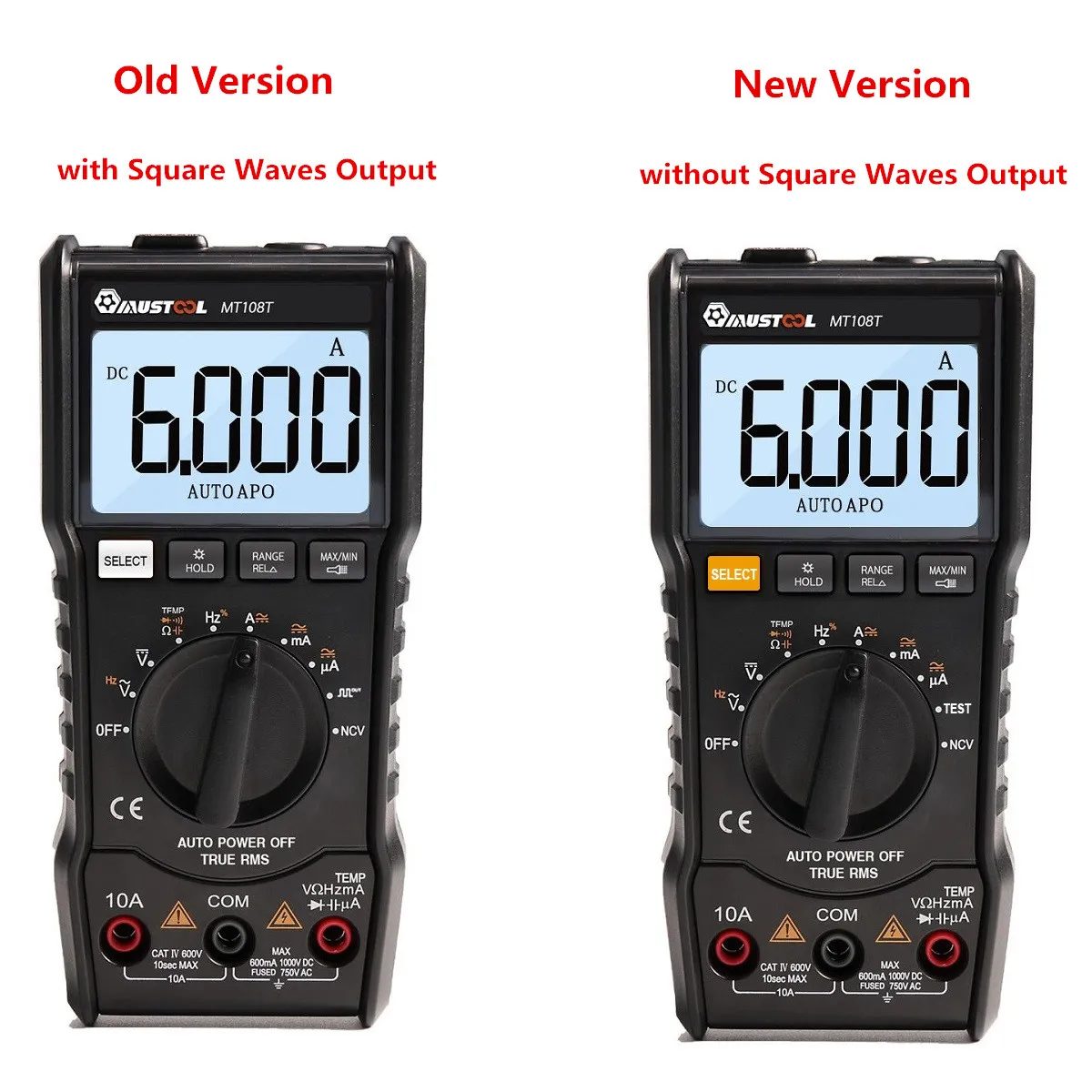 MUSTOOL MT108T True RMS NCV Temperature Tester Digital Multimeter 6000 Counts Backlight AC DC Current/Voltage Resistance Frequency Capacitance