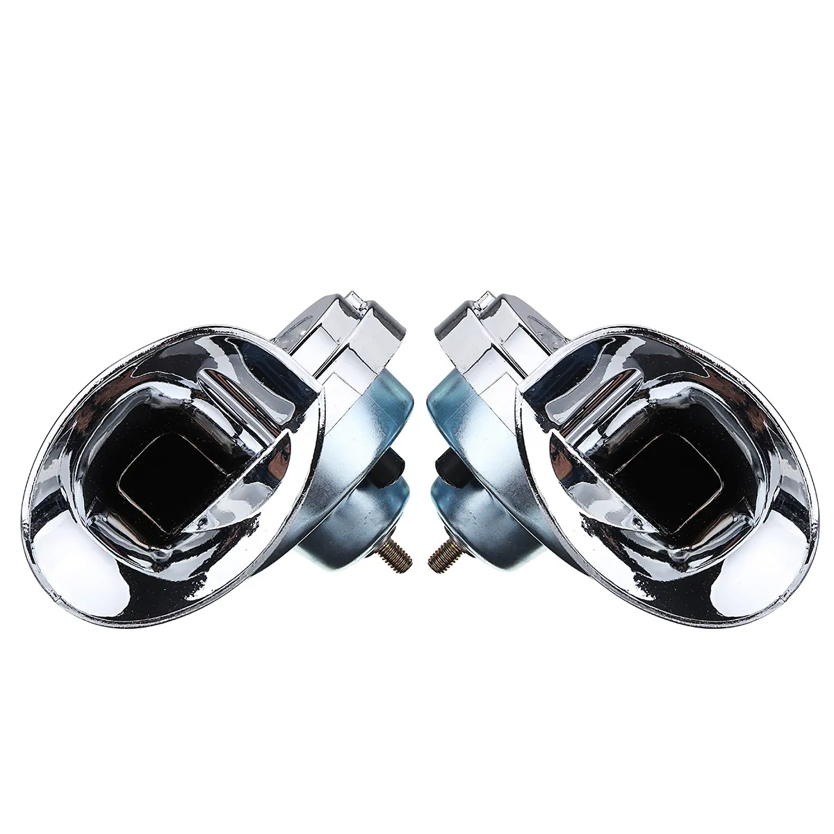Pair 12V 110dB Chrome Dual Tone Air Snail Horn For Car Van Motorcycle Universal