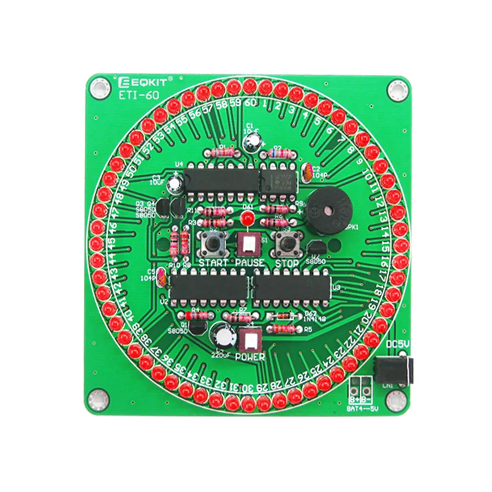 EQKIT® 60 Seconds Electronic Timer Kit DIY Parts Soldering Practice Board