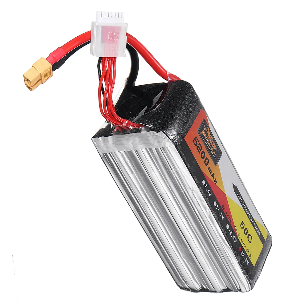 ZOP POWER 22.2V 5200mAh 50C 6S Lipo Battery With XT60 Plug For RC Models