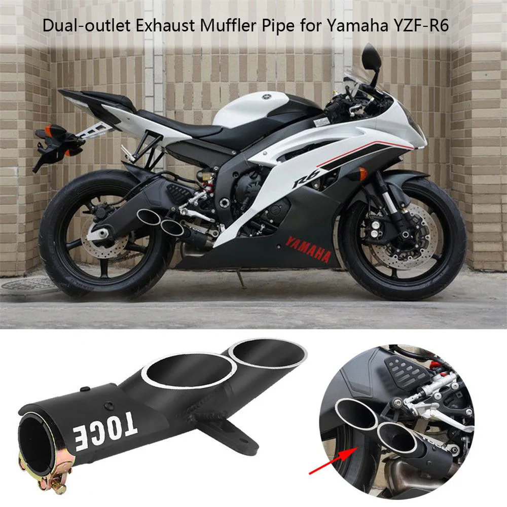 New Dual-outlet Exhaust Tail Pipe Muffler Tip For Yamaha YZF-R6/Suzuki GSX-R