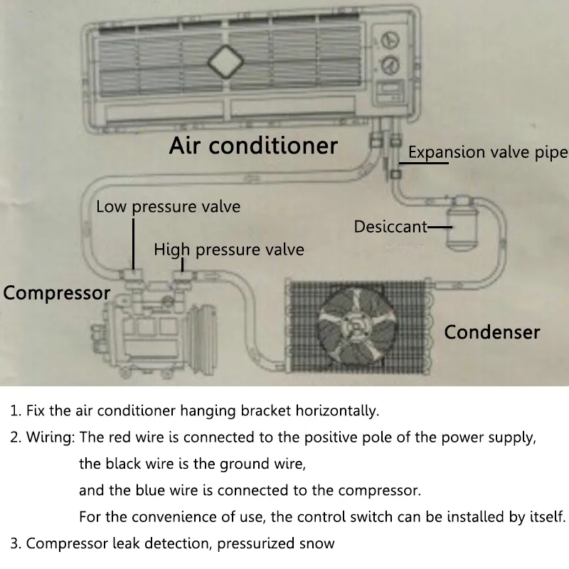12/24V Air Conditioner Wall-mounted Cooling Fan For Caravan Truck Air Conditioning