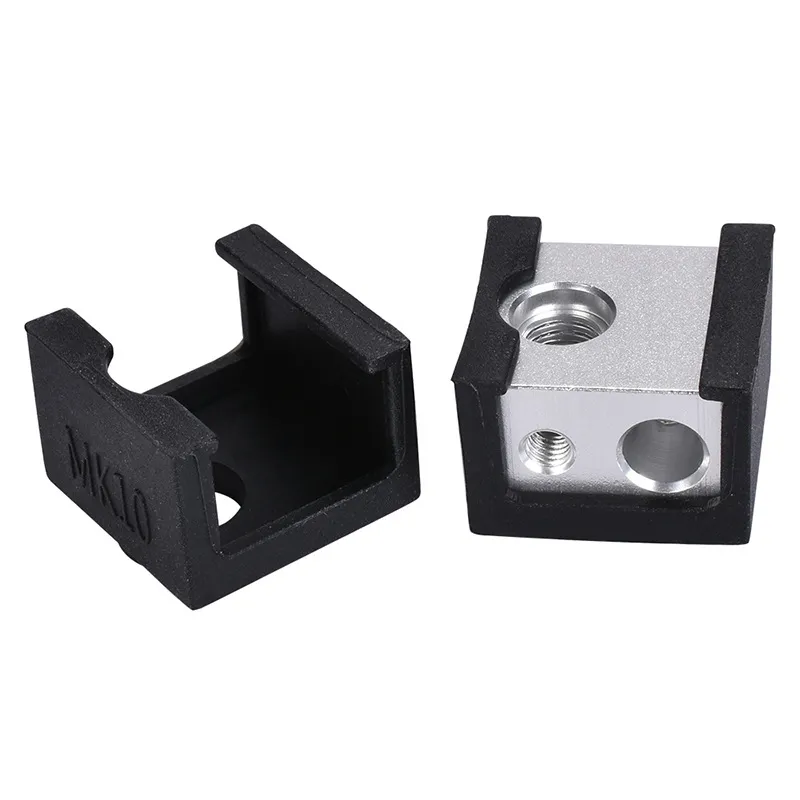MK10 Black Silicone Protective Case for Aluminum Heating Block 3D Printer Part
