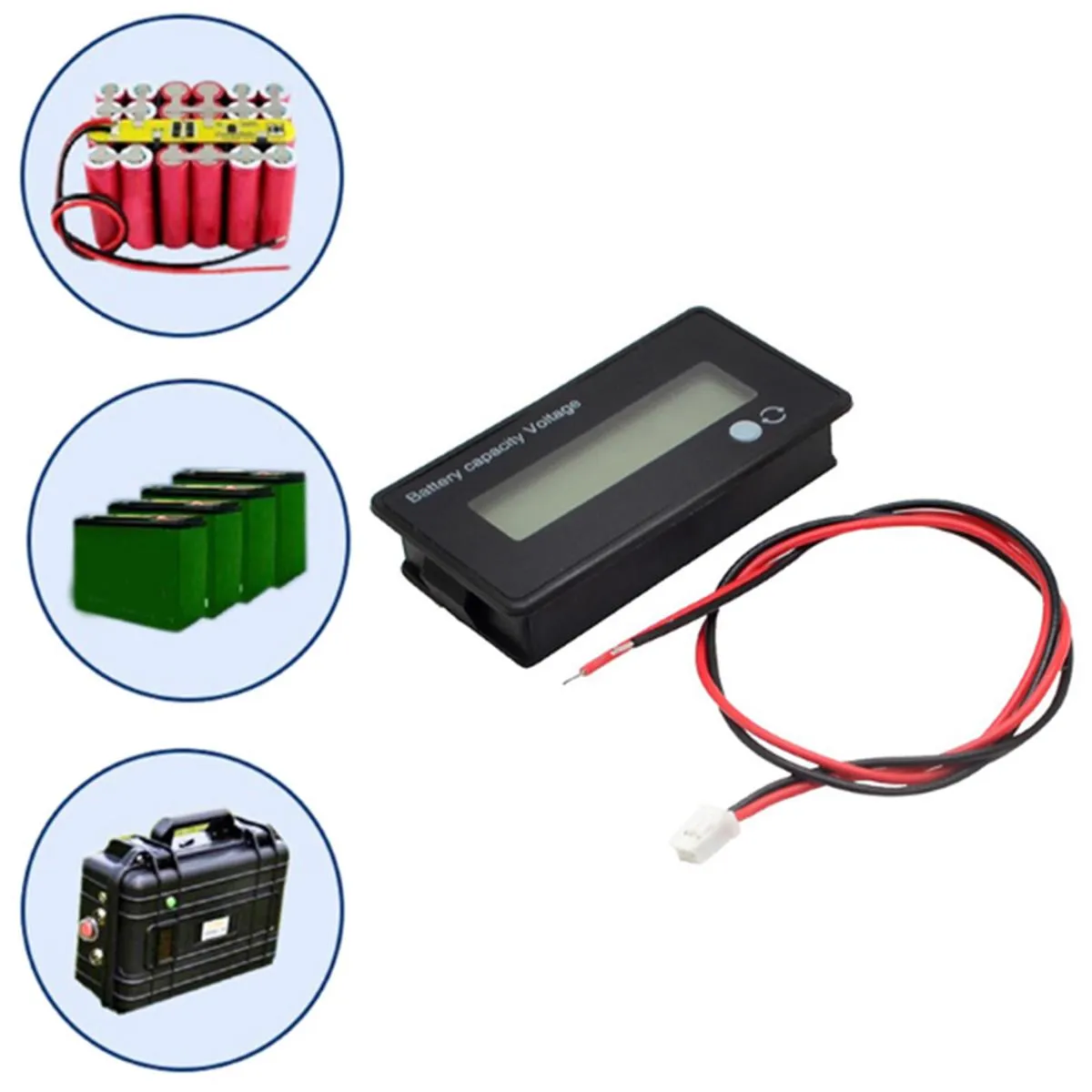 2Pcs 12V/24V/36V/48V 8-70V LCD Acid Lead Lithium Battery Capacity Indicator Board Digital Voltmeter
