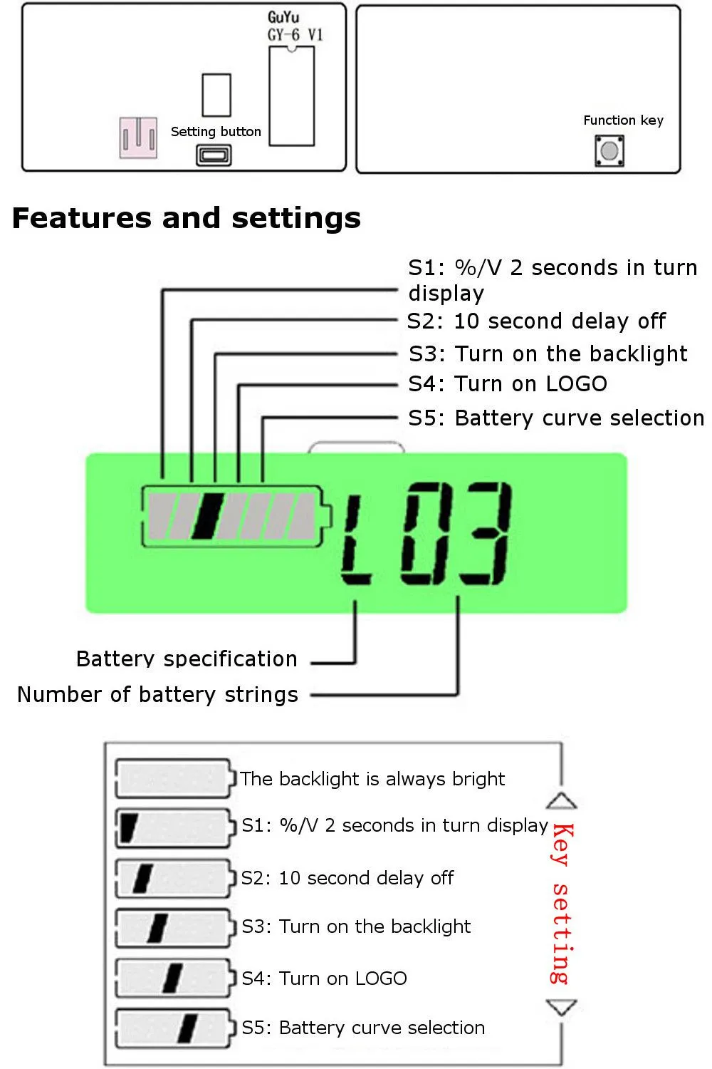 2Pcs 12V/24V/36V/48V 8-70V LCD Acid Lead Lithium Battery Capacity Indicator Board Digital Voltmeter