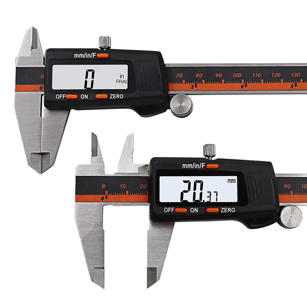 DANIU 150mm Stainless Steel LCD Screen Display Digital Caliper 6 Inch Fraction / MM / Inch High Prec