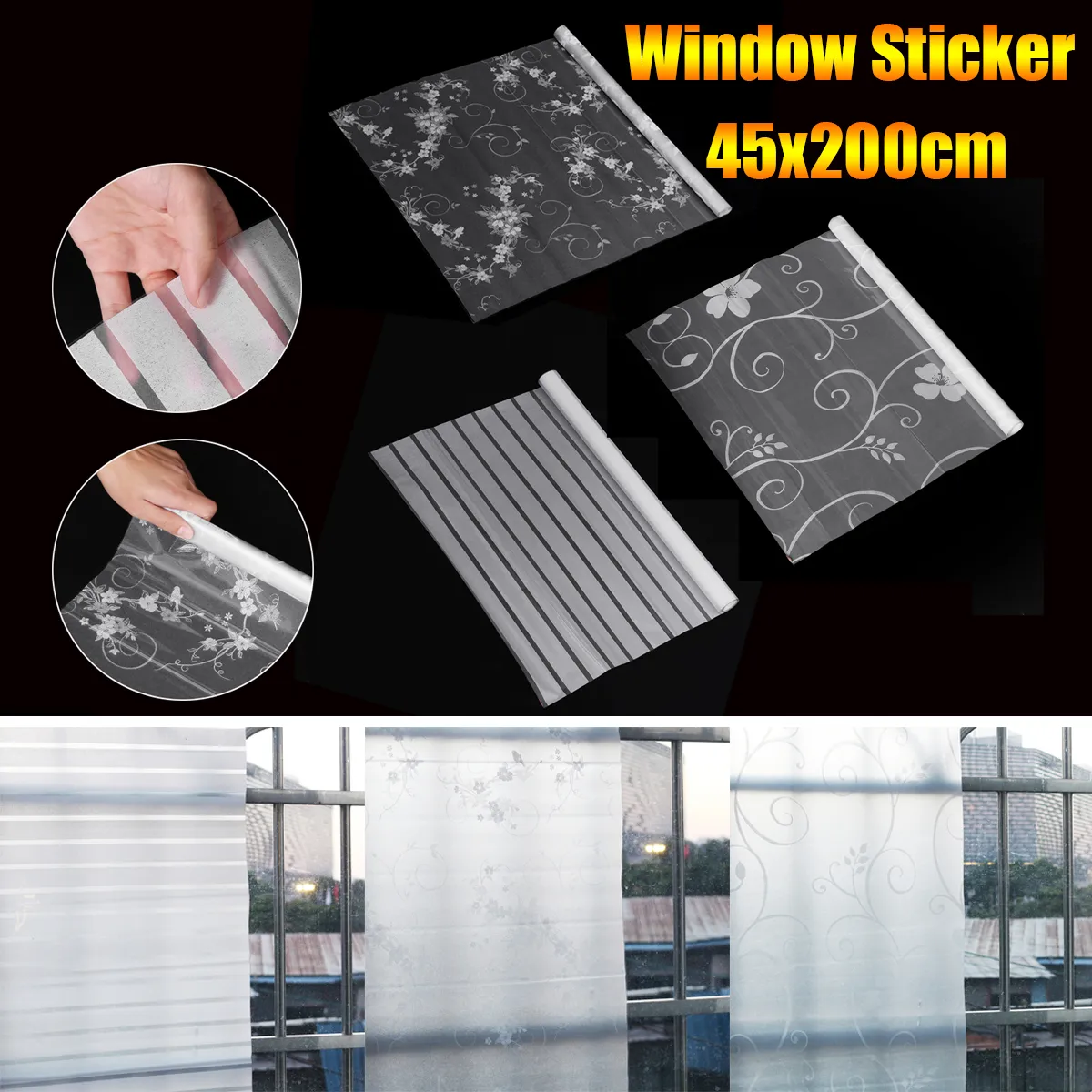 45*200cm Waterproof Frosted Bathroom Window Glass Film Stickers Decorations 45*200cm Waterproof Frosted Bathroom Window Glass Film Stickers Decorations