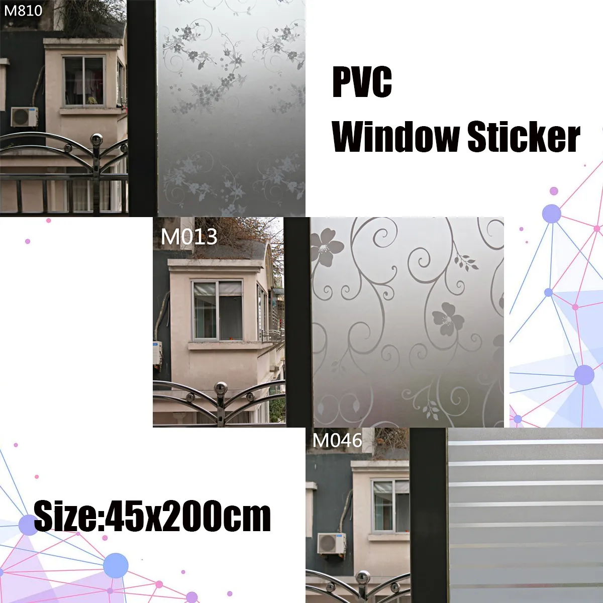 45*200cm Waterproof Frosted Bathroom Window Glass Film Stickers Decorations 45*200cm Waterproof Frosted Bathroom Window Glass Film Stickers Decorations