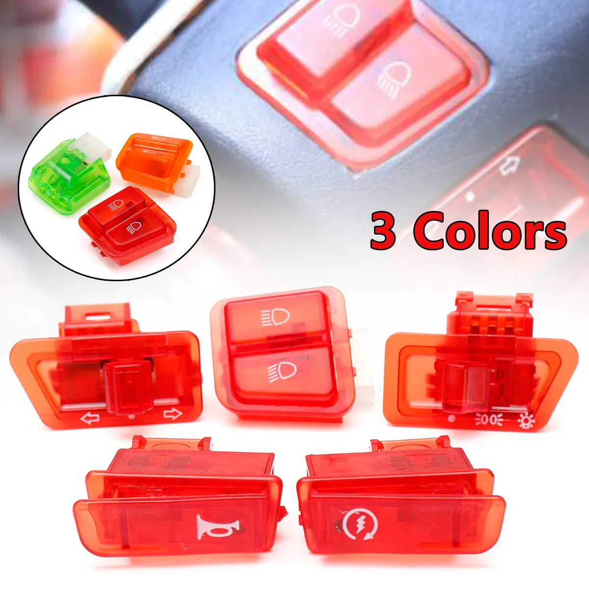 Turn Signal Head Light Horn Dimmer Starter DIY Switch Button For GY6 50cc 125cc 150cc Moped Scooter