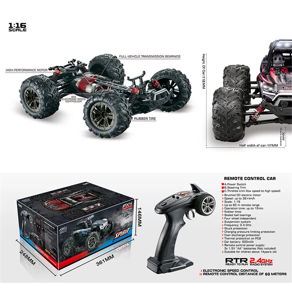 Xinlehong 9137 1/16 2.4G 4WD 36km/h Rc Car W/ LED Light Desert Off-Road Monster Truck RTR Toy Xinlehong 9137 1/16 2.4G 4WD 36km/h Rc Car W/ LED Light Desert Off-Road Monster Truck RTR Toy