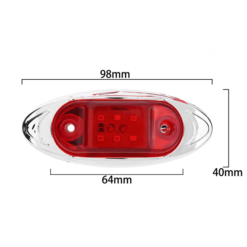 LED Side Marker Indicator Lights Clearance Lamp DC 24V for Truck Trailer Bus