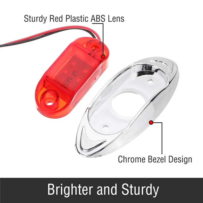 LED Side Marker Indicator Lights Clearance Lamp DC 24V for Truck Trailer Bus