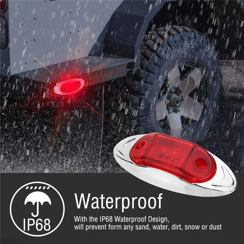 LED Side Marker Indicator Lights Clearance Lamp DC 24V for Truck Trailer Bus