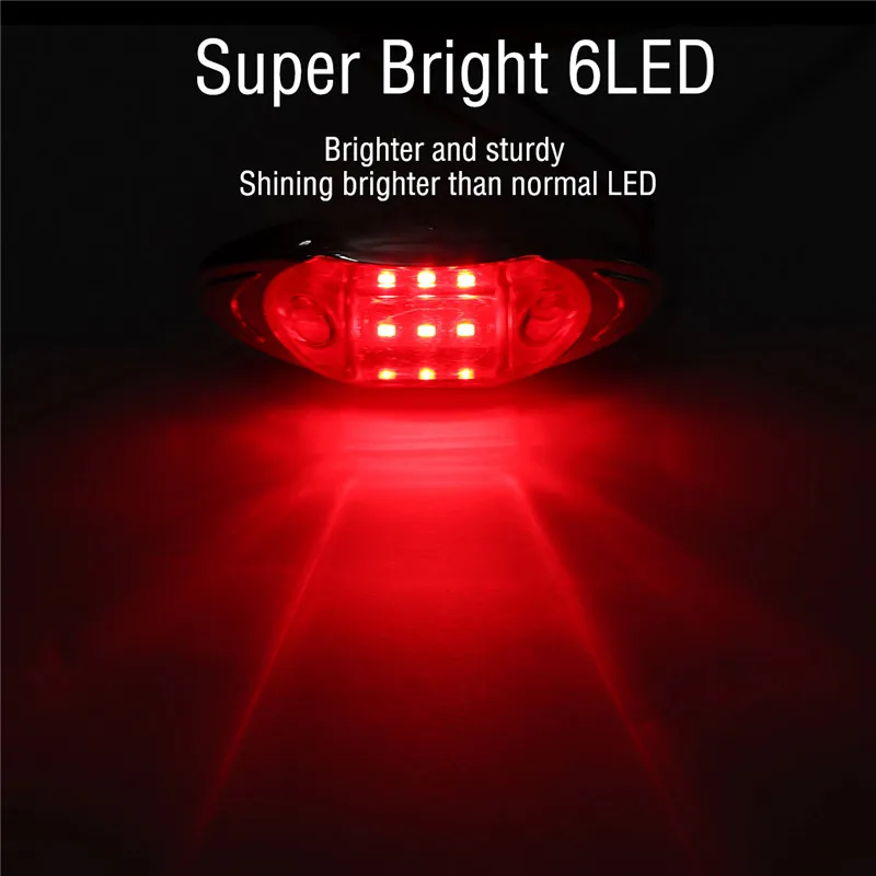 LED Side Marker Indicator Lights Clearance Lamp DC 24V for Truck Trailer Bus